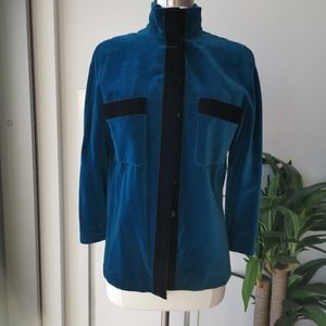 Vintage Chanel blue velvet jacket